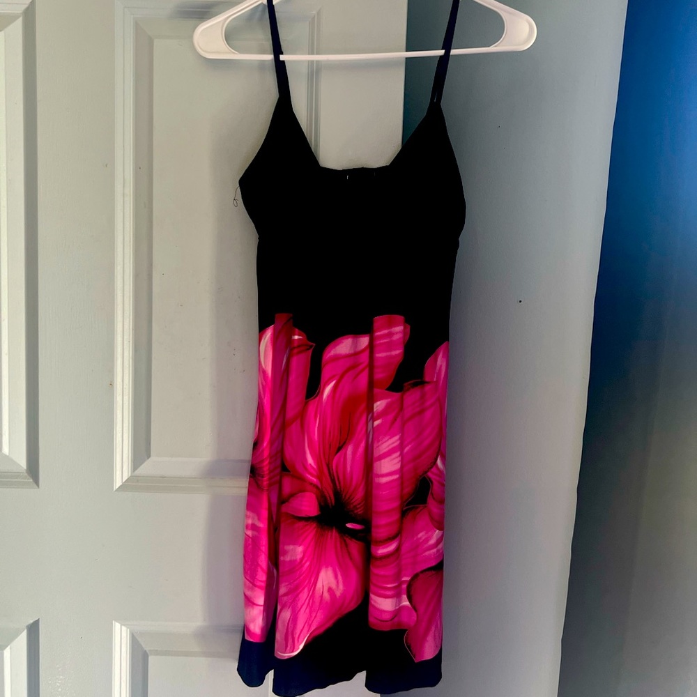 Dress, soft, black, pink, flower  (4 for $25)